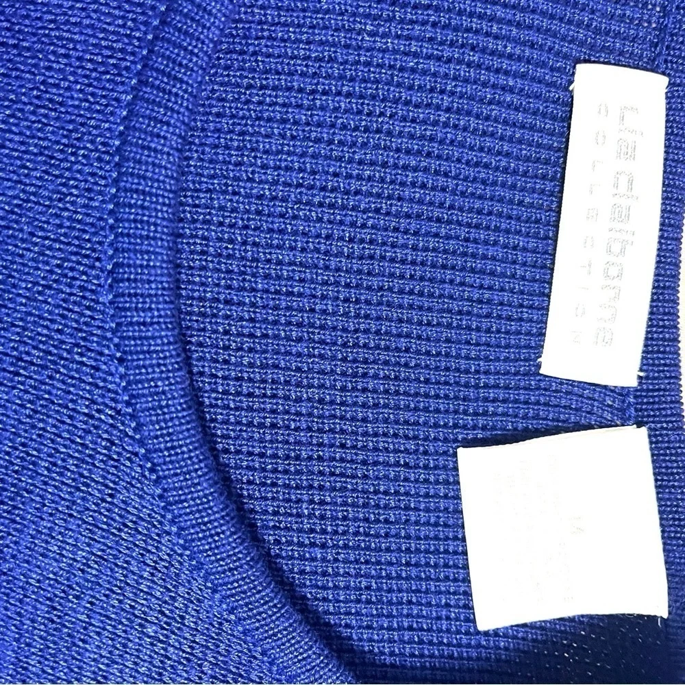 Liz Claiborne Collection knit tunic skirt set Royal Blue Y2K Excellent Condition